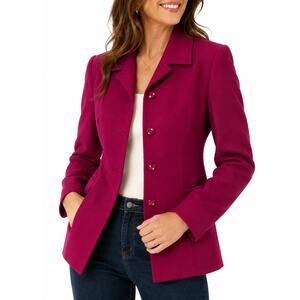 Pendleton Wool Blazer Pink Tailored Petite 12P USA Made Career Jacket Vintage